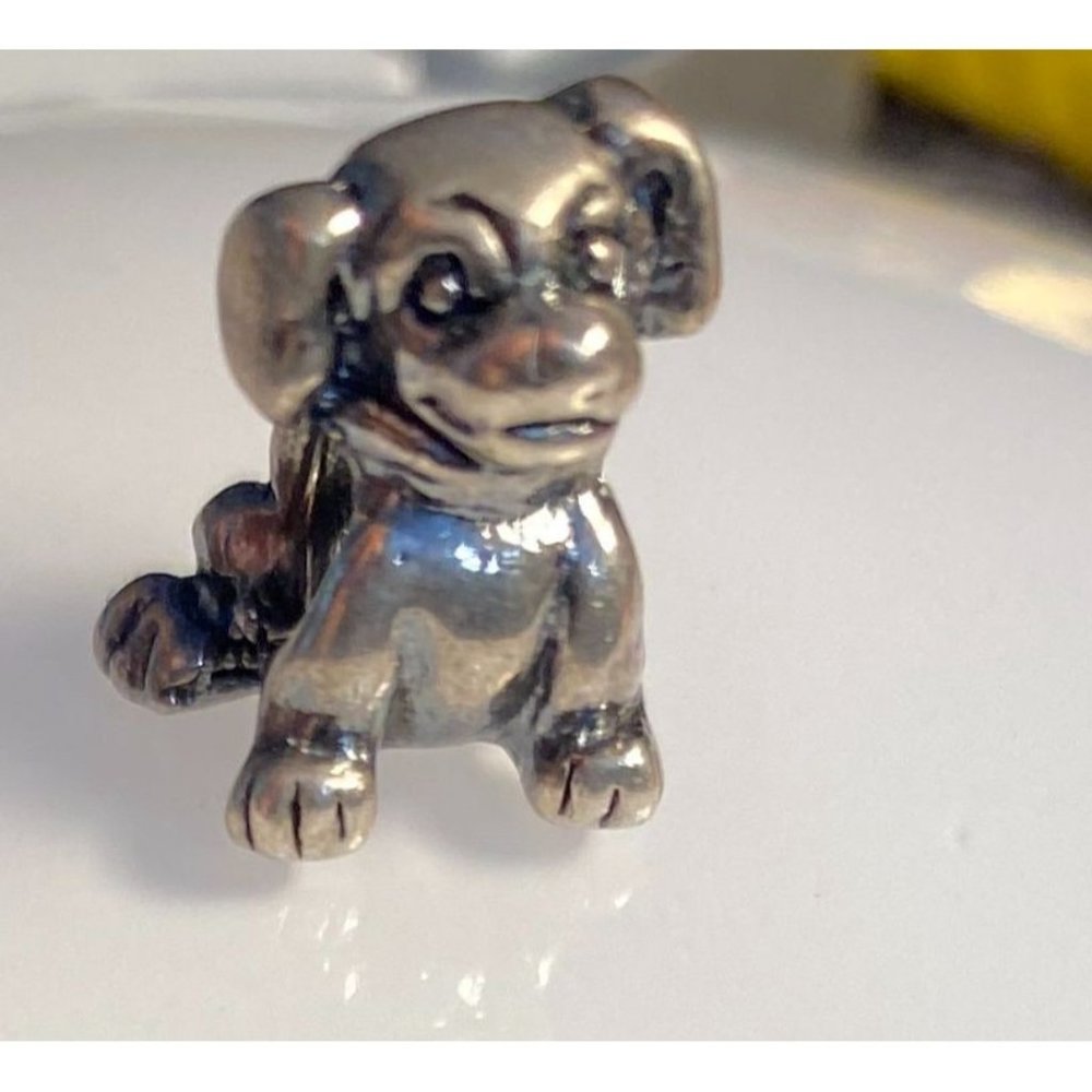 925 Italy Puppy Charm for slide bracelet-4g Signed MA 925 Italy